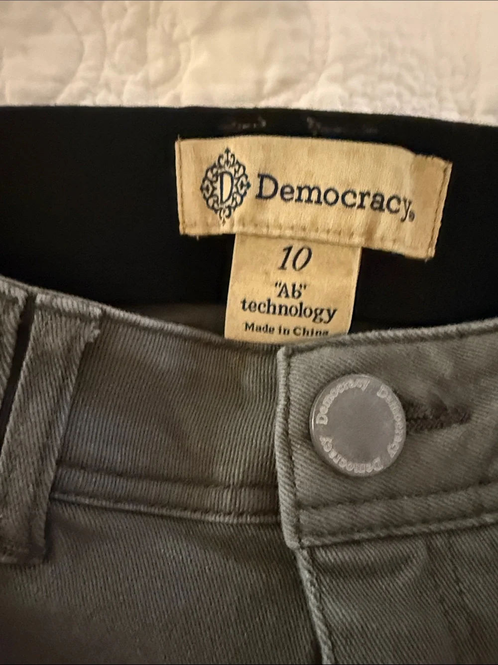 Democracy Women's Gray Straight Leg Jeans with Subtle Fray